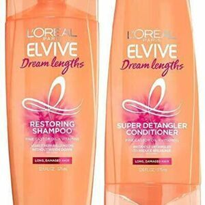 L'OREAL ELVIVE Dream Lengths Restoring Super Detangler Shampoo and Conditioner